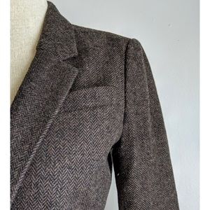 Pim + Larkin Brown Tweed Blazer with patches XS